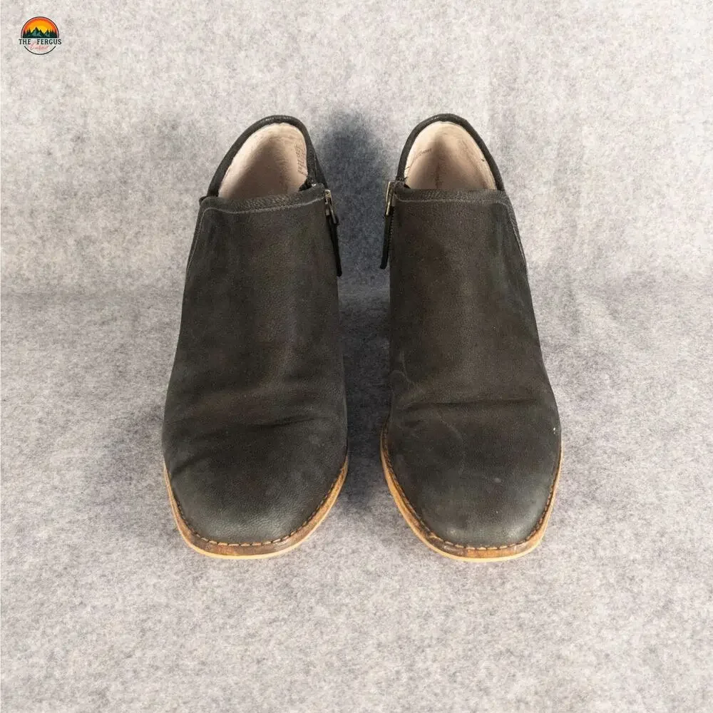 Caslon Ankle Booties Black Leather Block Heel Cottagecore Fall Style Women's 9M